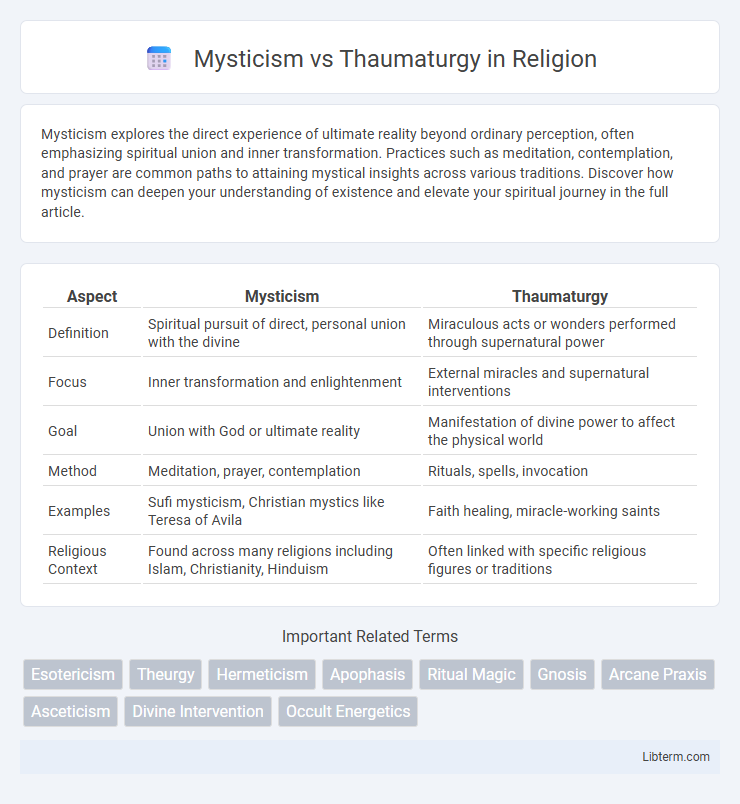 Thaumaturgy vs Mysticism in Religion - What is The Difference?