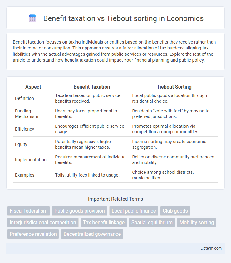 Tiebout sorting vs Benefit taxation in Economics - What is The Difference?