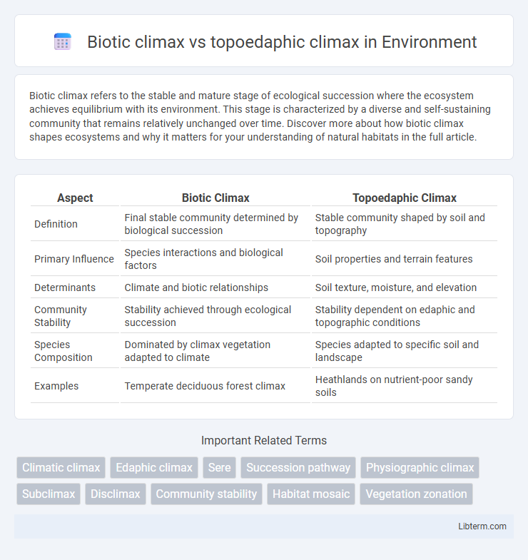 topoedaphic climax vs Biotic climax in Environment - What is The Difference?
