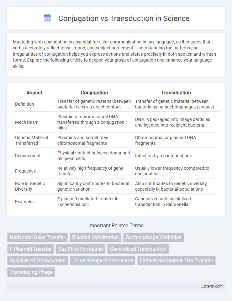 Transduction vs Conjugation in Science - What is The Difference?