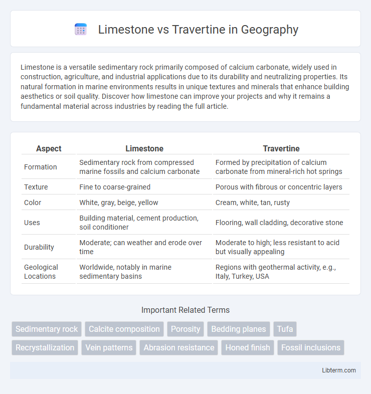 Travertine vs Limestone in Geography - What is The Difference?