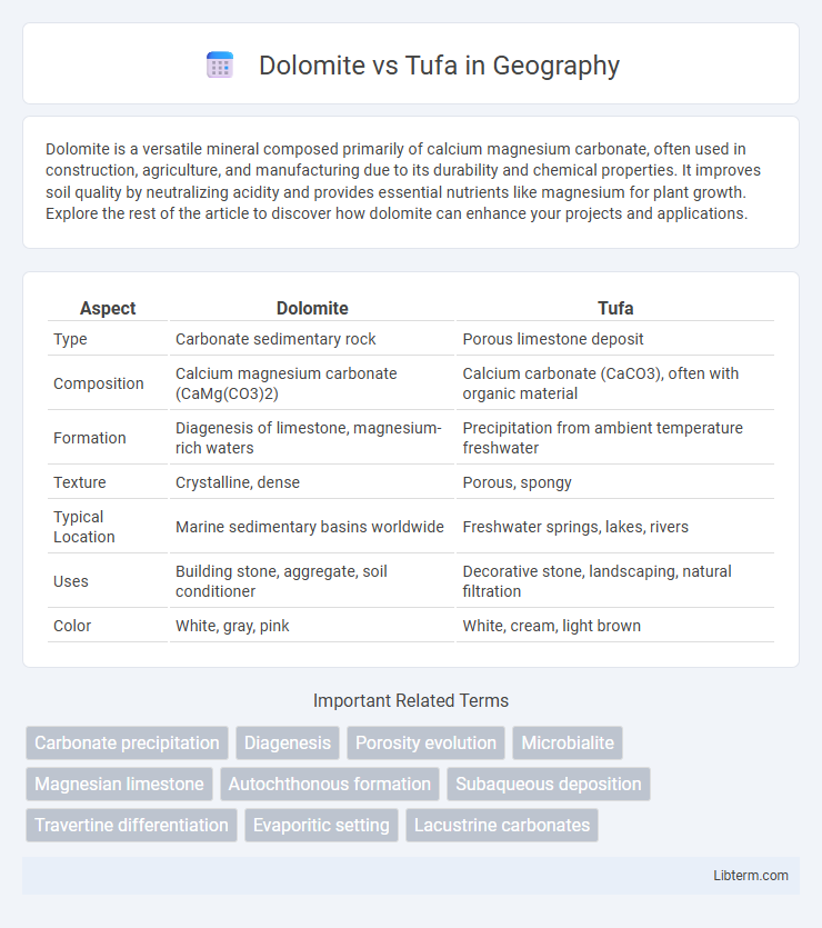 Tufa vs Dolomite in Geography - What is The Difference?