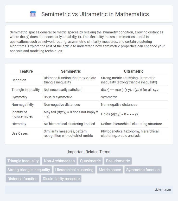 Ultrametric vs Semimetric in Mathematics - What is The Difference?
