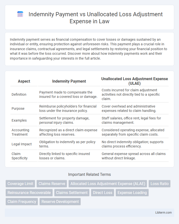 Unallocated Loss Adjustment Expense vs Indemnity Payment in Law - What is The Difference?