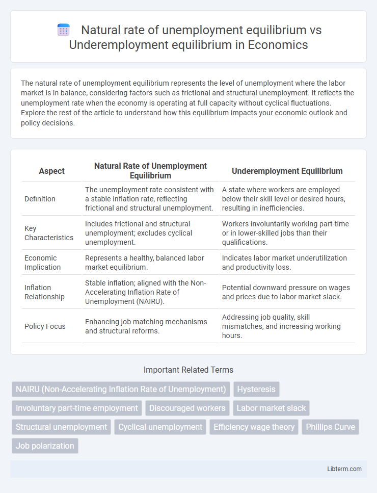 Underemployment equilibrium vs Natural rate of unemployment equilibrium in Economics - What is The Difference?