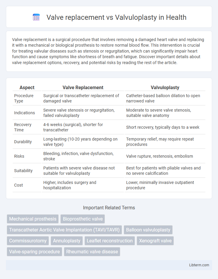 Valvuloplasty vs Valve replacement in Health - What is The Difference?