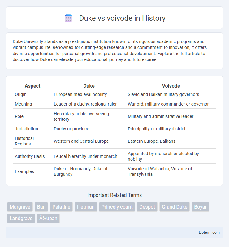 voivode vs Duke in History - What is The Difference?