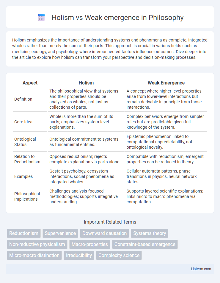 Weak emergence vs Holism in Philosophy - What is The Difference?
