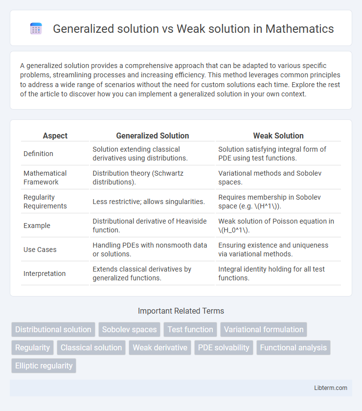 Weak solution vs Generalized solution in Mathematics - What is The Difference?