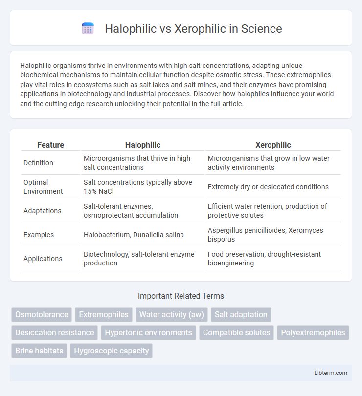 Xerophilic vs Halophilic in Science - What is The Difference?
