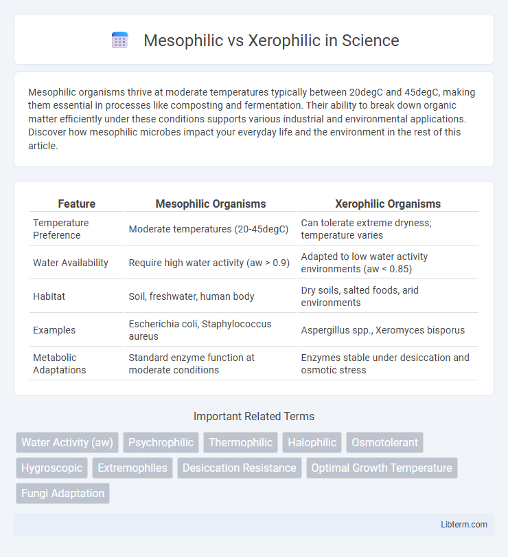 Xerophilic vs Mesophilic in Science - What is The Difference?