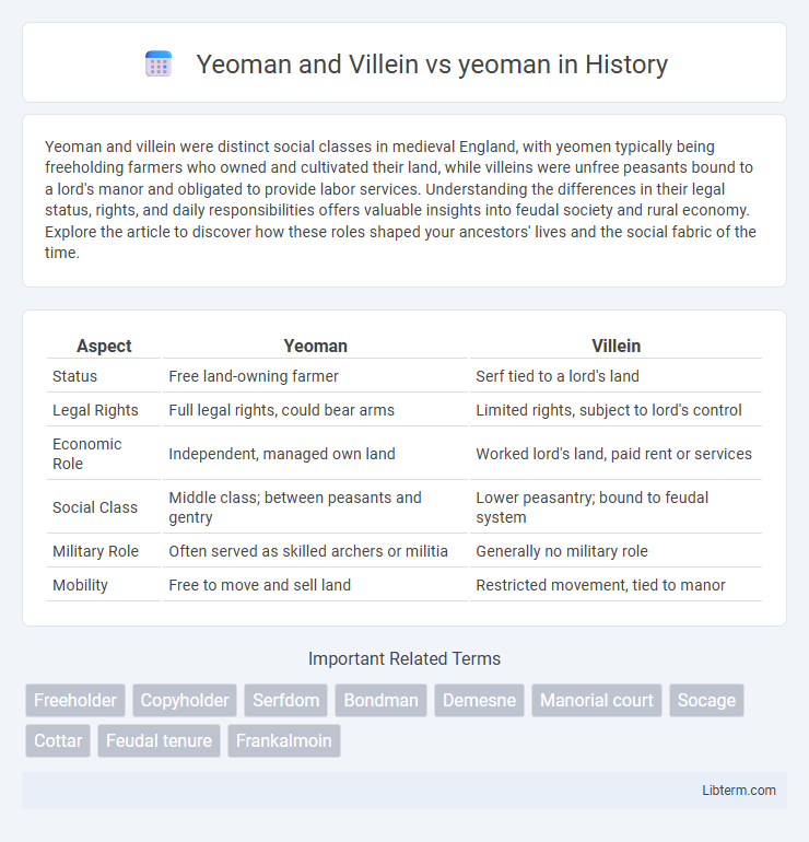 yeoman vs Yeoman and Villein in History - What is The Difference?