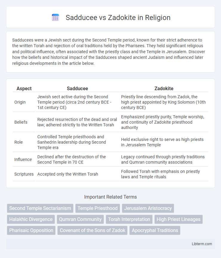 Zadokite vs Sadducee in Religion - What is The Difference?