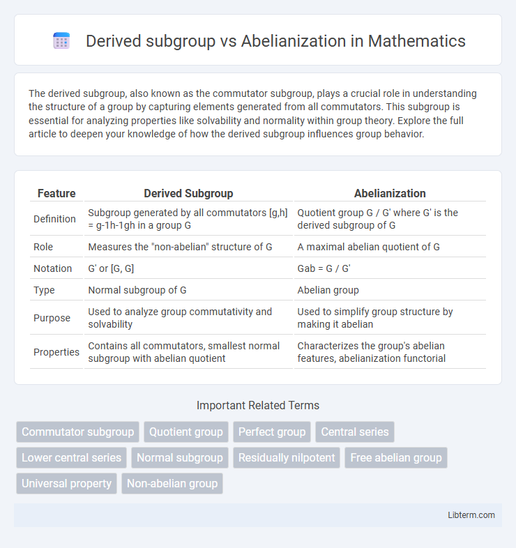 Abelianization vs Derived subgroup in Mathematics - What is The Difference?