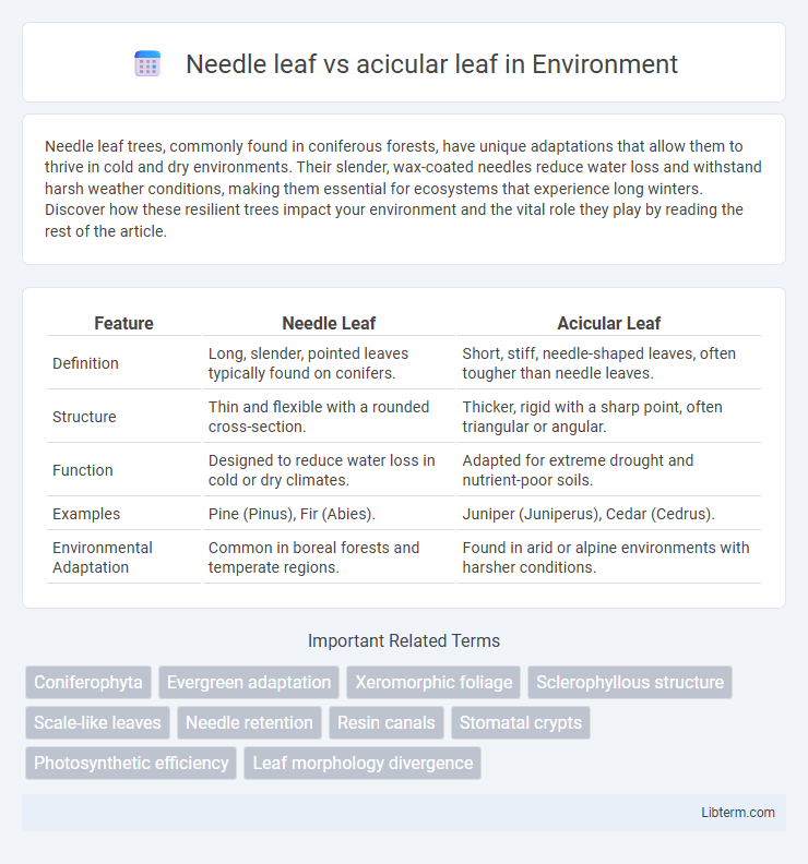 acicular leaf vs Needle leaf in Environment - What is The Difference?
