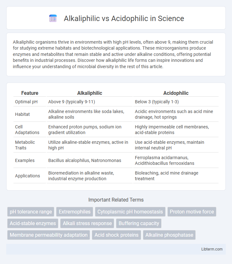 Acidophilic vs Alkaliphilic in Science - What is The Difference?