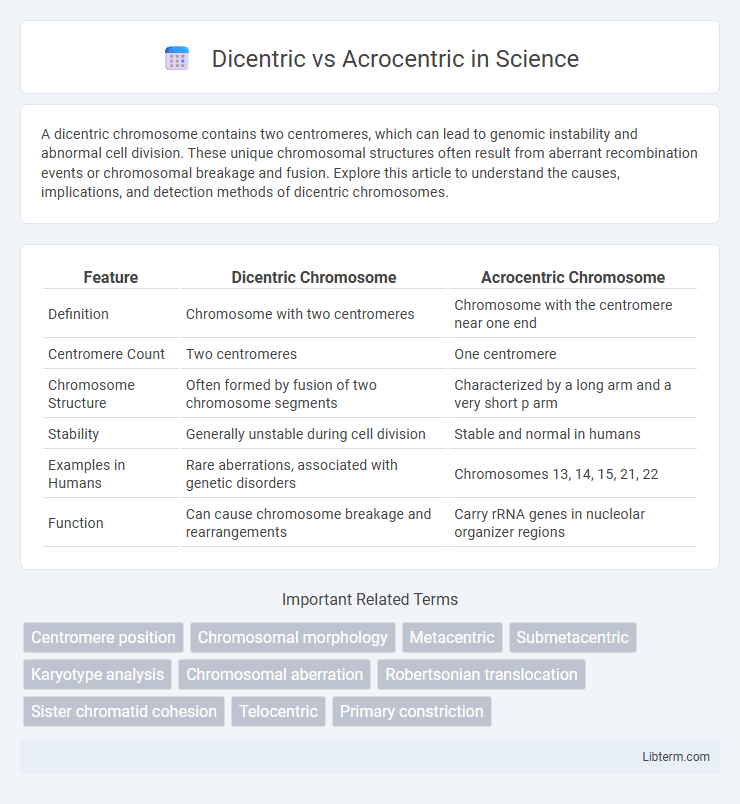 Acrocentric vs Dicentric in Science - What is The Difference?