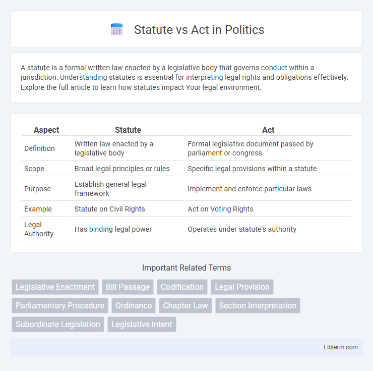 Act vs Statute in Politics - What is The Difference?