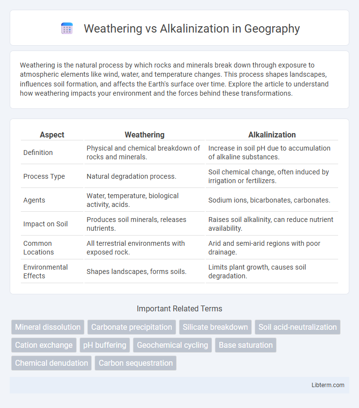 Alkalinization vs Weathering in Geography - What is The Difference?