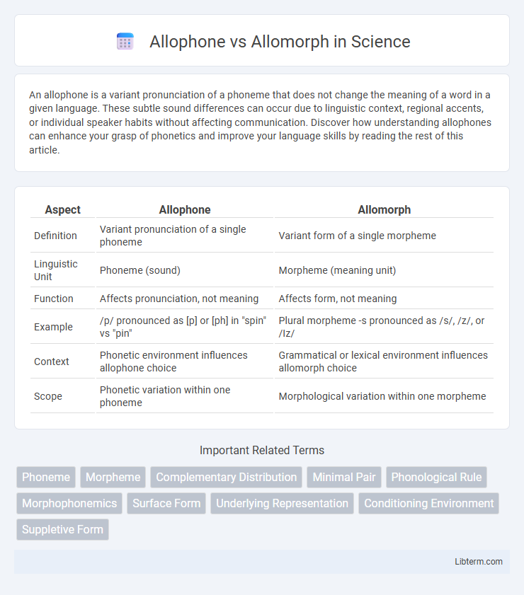 Allomorph vs Allophone in Science - What is The Difference?