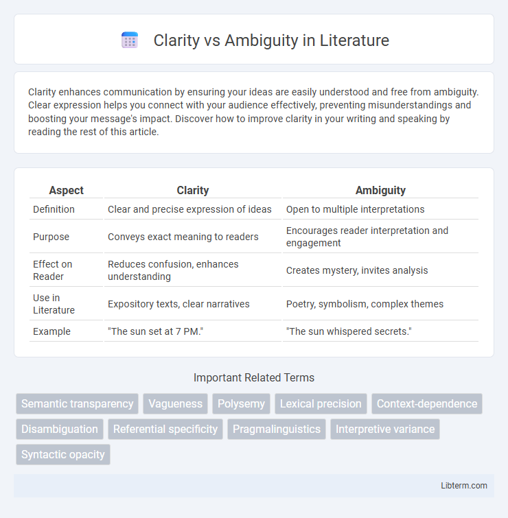 Ambiguity vs Clarity in Literature - What is The Difference?