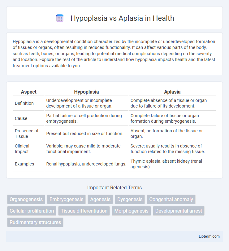 Aplasia vs Hypoplasia in Health - What is The Difference?