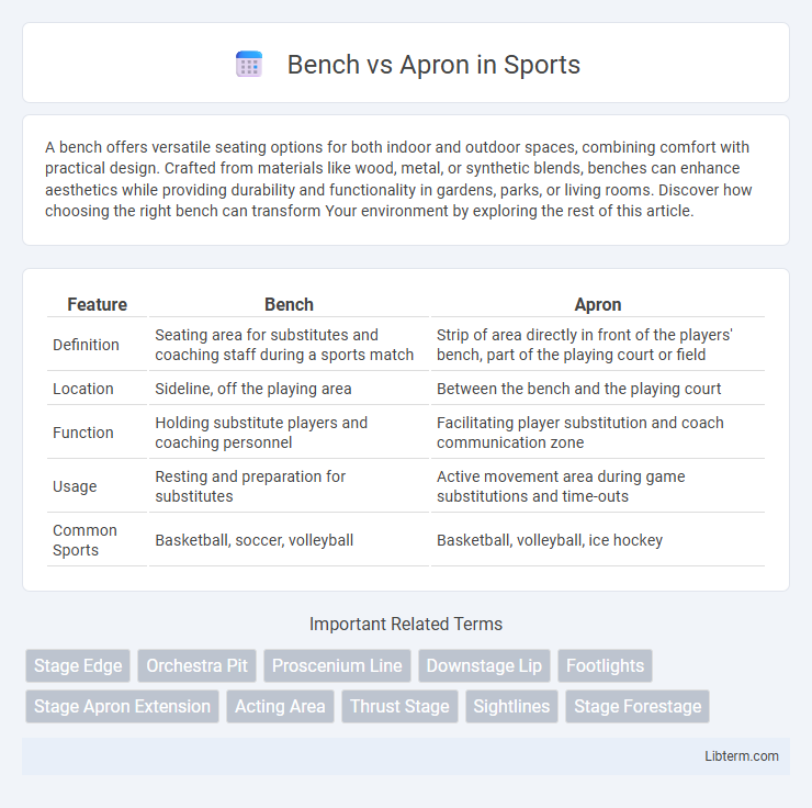 Apron vs Bench in Sports - What is The Difference?