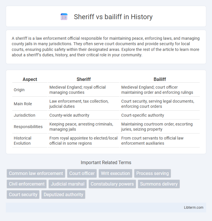 bailiff vs Sheriff in History - What is The Difference?