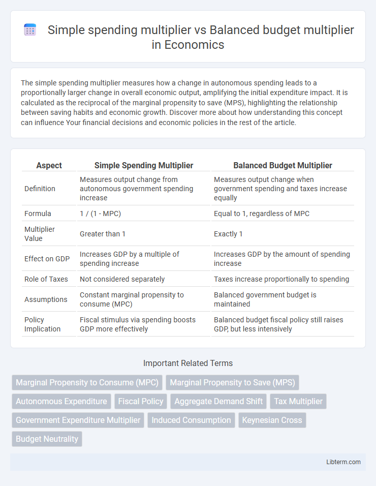 Balanced budget multiplier vs Simple spending multiplier in Economics - What is The Difference?
