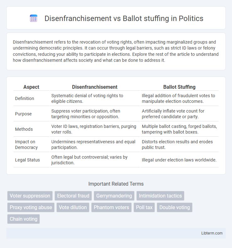 Ballot stuffing vs Disenfranchisement in Politics - What is The Difference?