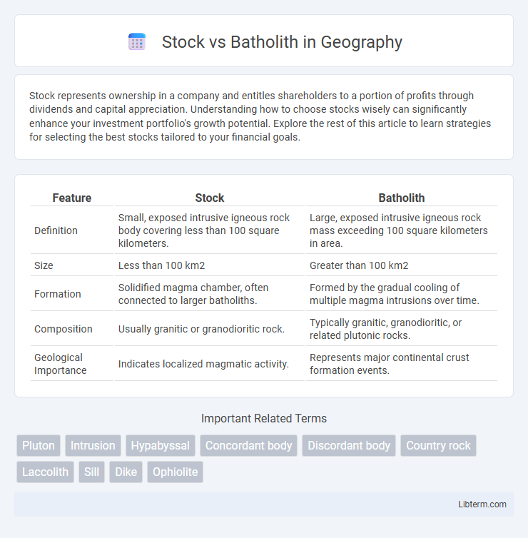 Batholith vs Stock in Geography - What is The Difference?