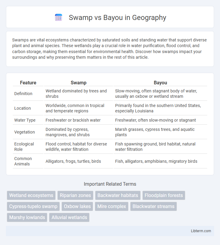 Bayou vs Swamp in Geography - What is The Difference?
