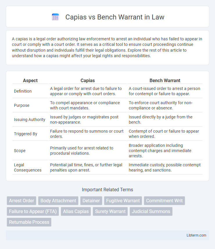 Bench Warrant vs Capias in Law - What is The Difference?