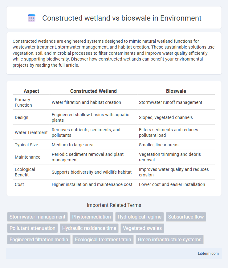 bioswale vs Constructed wetland in Environment - What is The Difference?