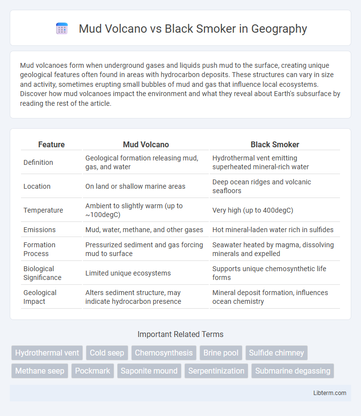 Black Smoker vs Mud Volcano in Geography - What is The Difference?