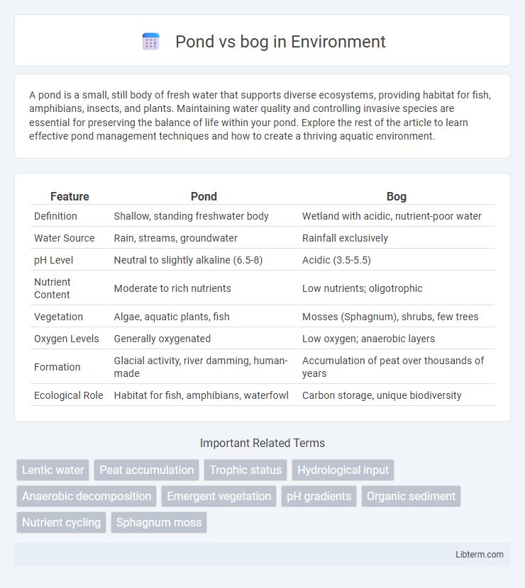 bog vs Pond in Environment - What is The Difference?
