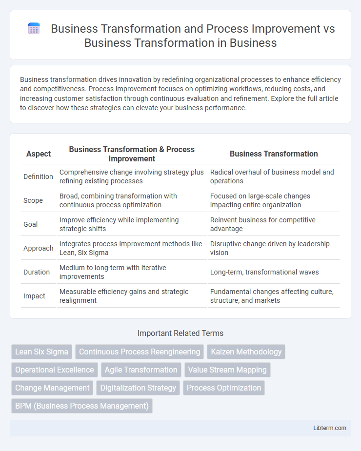 Business Transformation vs Business Transformation and Process Improvement in Business - What is The Difference?
