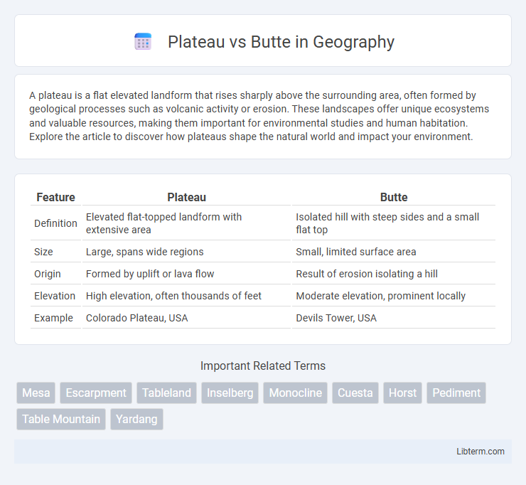 Butte vs Plateau in Geography - What is The Difference?