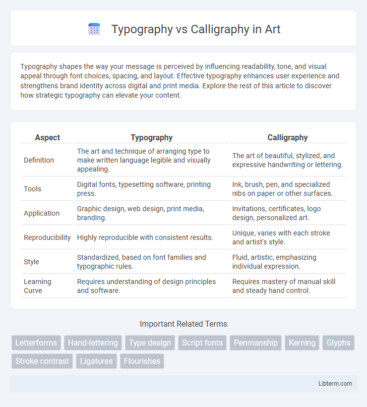 Calligraphy vs Typography in Art - What is The Difference?