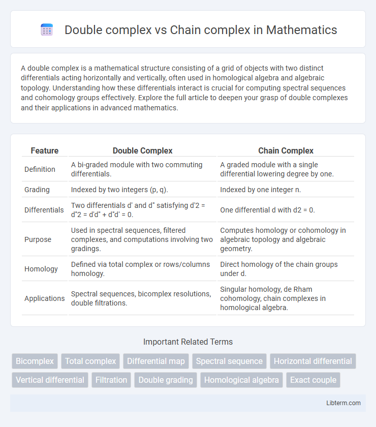 Chain complex vs Double complex in Mathematics - What is The Difference?