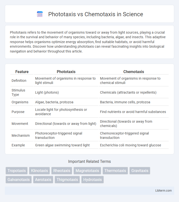 Chemotaxis vs Phototaxis in Science - What is The Difference?