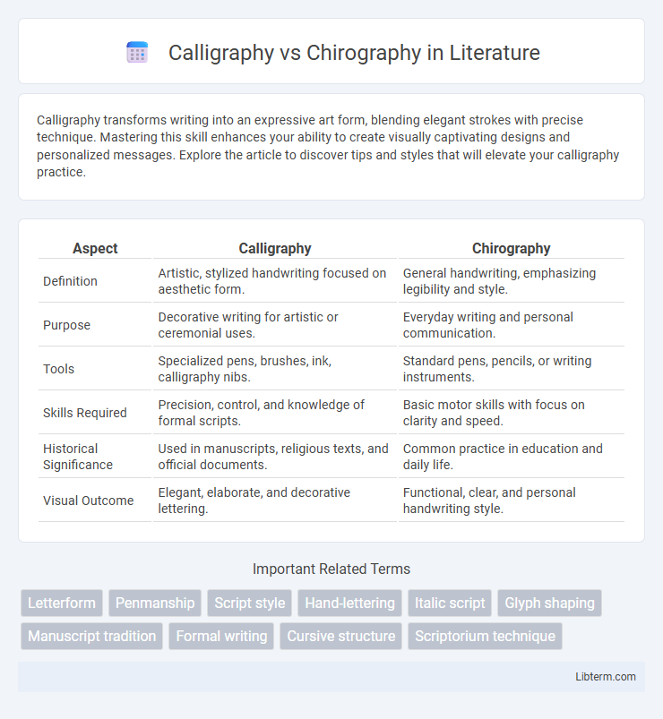 Chirography vs Calligraphy in Literature - What is The Difference?