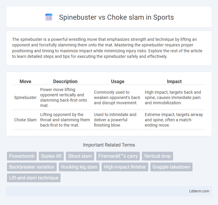 Choke slam vs Spinebuster in Sports - What is The Difference?