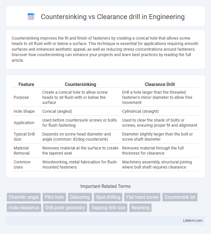 Clearance drill vs Countersinking in Engineering - What is The Difference?