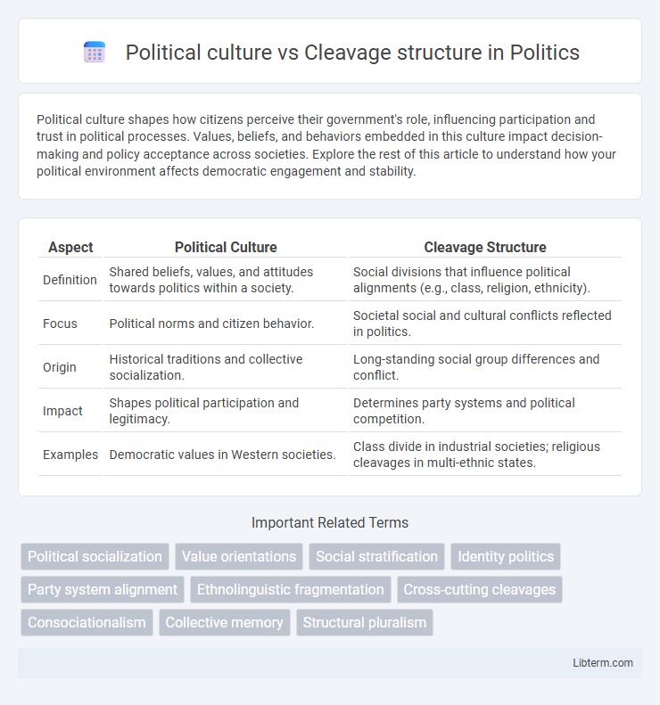 Cleavage structure vs Political culture in Politics - What is The Difference?