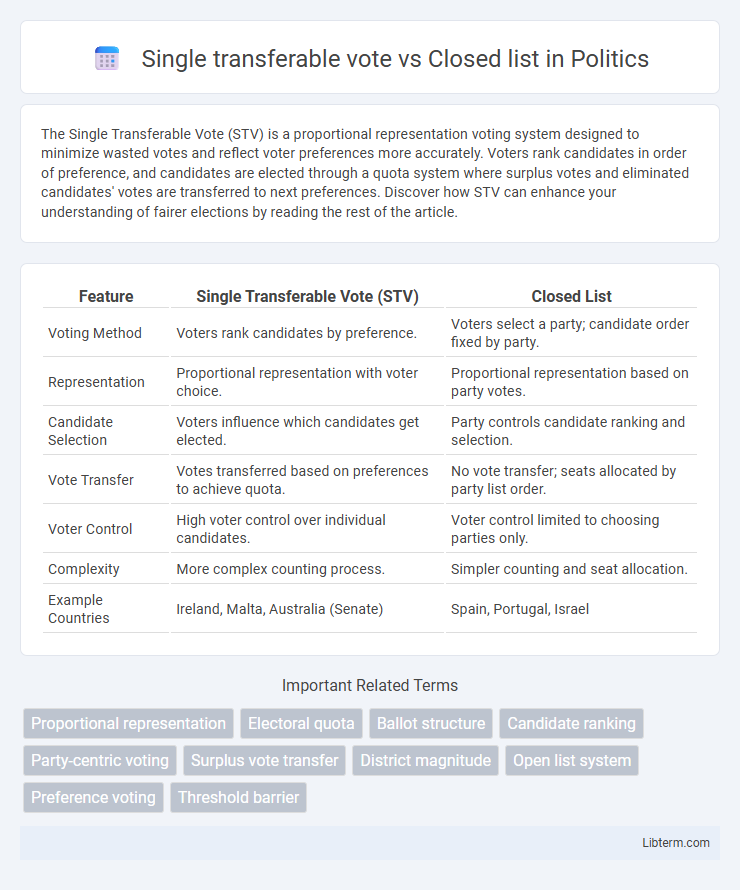 Closed list vs Single transferable vote in Politics - What is The Difference?