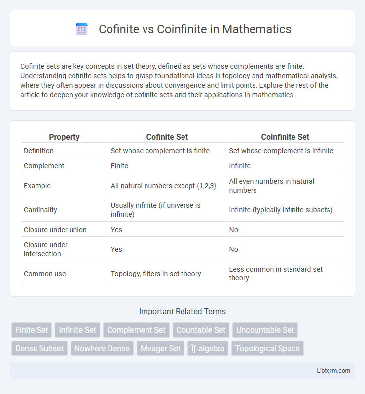 Coinfinite vs Cofinite in Mathematics - What is The Difference?