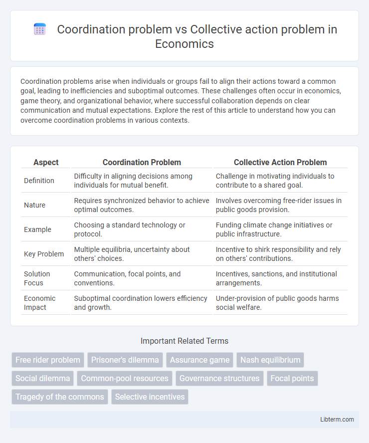 Collective action problem vs Coordination problem in Economics - What is The Difference?
