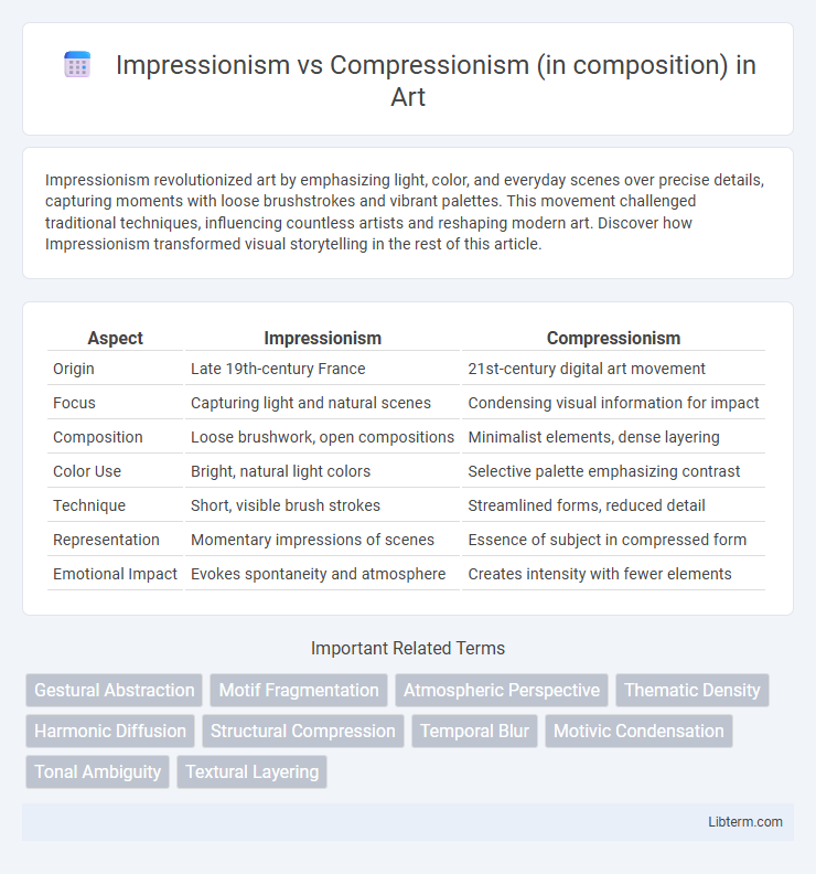 Compressionism (in composition) vs Impressionism in Art - What is The Difference?