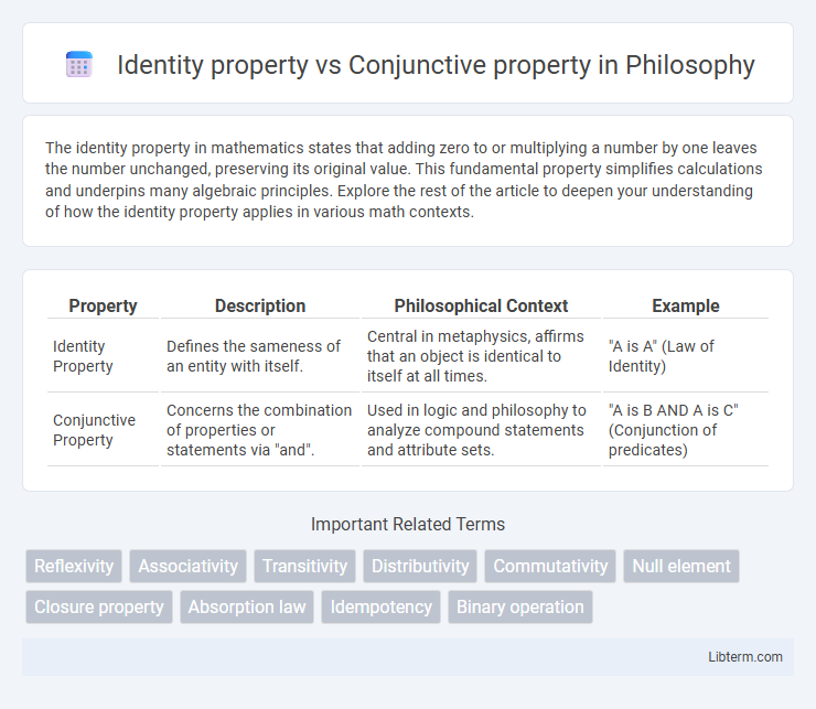 Conjunctive property vs Identity property in Philosophy - What is The Difference?